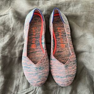 Rothy’s The Flat Womens Size US 9.5 Turquoise Melange Round Toe Ballet Flat